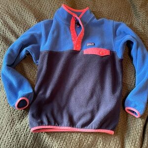 Patagonia Pink and Blue Fleece Pullover